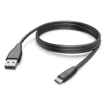 HAMA USB-C - USB-A 3 m čierna / Nabíjací kábel / 480 Mbit/s
