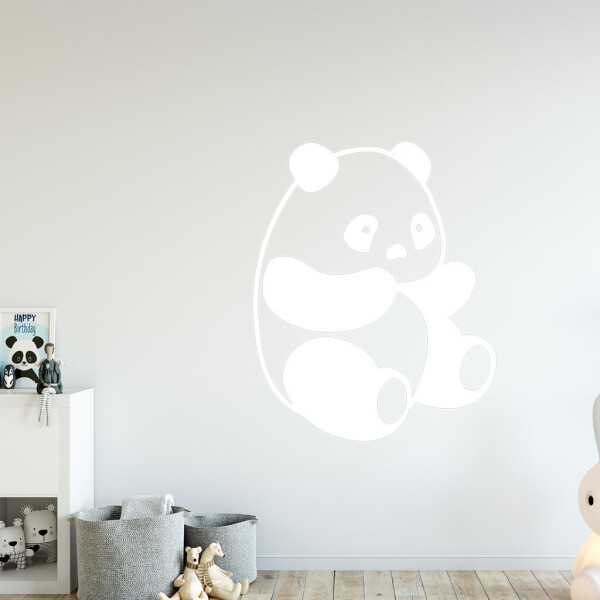 Veselá Stena Samolepka Roztomilá panda Farba: biela, Veľkosť: 80 x 64 cm