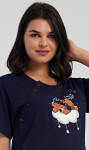 Dámska tehotenská nočná košeľa Bear on a Cloud tmavě modrá XL