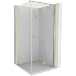 MEXEN/S - Mist-F sprchovací kút skladacie dvere pravá 75 x 75, transparent, zlato kartáčovaná 8A6T-075-075-55-00-P
