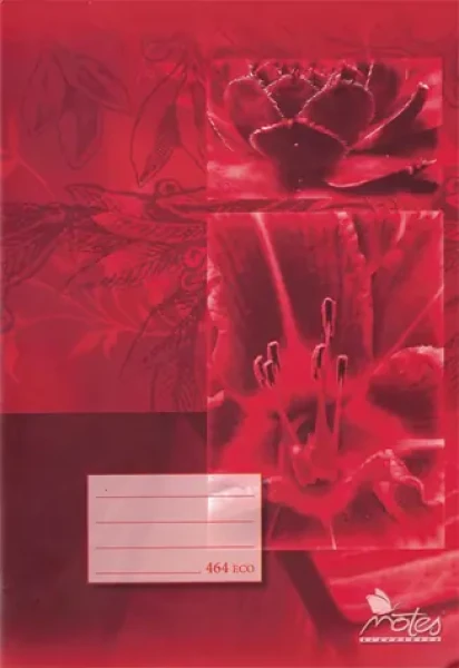 Školský zošit 464 Eco Červené kvety / A4 / linajkový / 60 listov / recyklovaný papier (464eco)