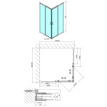 POLYSAN - EASY BLACK štvorcová sprchová zástena 800x800, číre sklo EL5215B