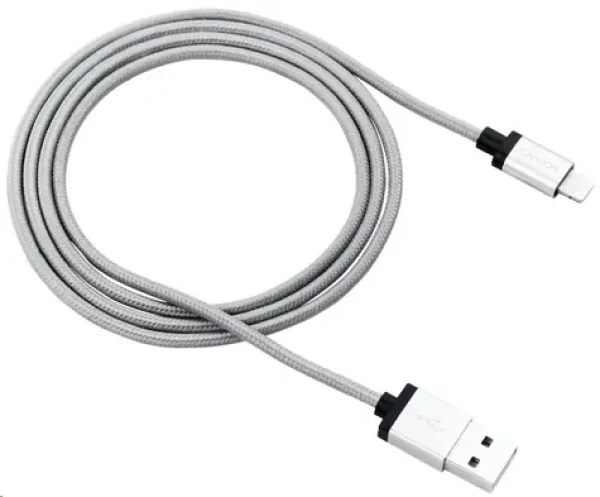 Canyon CNS-MFIC3DG sivá / nabíjací kábel / USB 2.0 - Lightning / opletený / 1m (CNS-MFIC3DG)