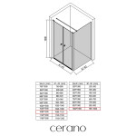 CERANO - Sprchovací kút Antelo L - Ľ/P - 6 mm - chróm, transparentné sklo - 108x100 - otočný CER-666625
