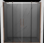 MEXEN/S - Velar Duo posuvné sprchové dvere 180, grafit, ružové zlato 871-180-000-42-60