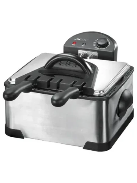 Clatronic FR 3195 čierna / Fritovací hrniec / 2 fritovacie koše / 2000 W / 4L / objem 2 kg / nerez (FR 3195)