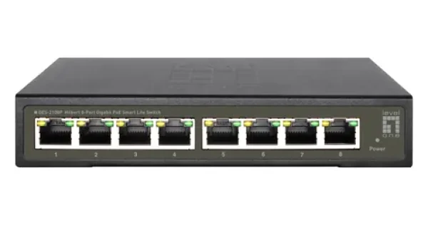 LevelOne GES-2108P čierna / Switch / 8- Port Gigabit / PoE+ / Unmanaged (52090803101)