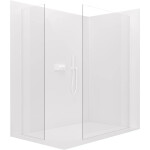 CERANO - Sprchová zástena Walk-in Crystal TL/P - 8 mm - bezvzperový systém - biela matná, transparentné sklo - 140x140x200 CER-8050BD5309