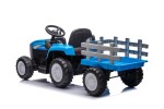 Mamido Mamido Detský elektrický traktor s vlečkou Farm 24V 2x45W EVA kolesá modrý