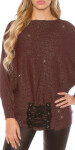 Trendy KouCla glitter bat jumper with lacing Einheitsgroesse