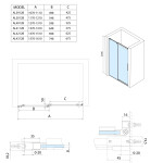 POLYSAN - ALTIS BLACK posuvné sprchové dvere 1570-1610, výška 2000, číre sklo AL4312B