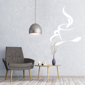 Veselá Stena Samolepka Šálka s čajom Farba: biela, Veľkosť: 80 x 102 cm