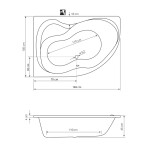 AQUALINE - CIDLINA vaňa 150x105x45 cm, ľavá, biela G3618