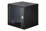 Digitus Dynamic čierna / Nástenný rozvádzač / 19" / 12U / 607x600x600 mm / sklenené dvere / aktívne chladenie (DN-37111)