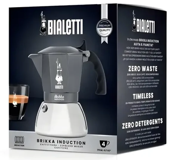 Bialetti Brikka Induction 4TZ antracitová / Moka kanvica / Indukcia / 180 ml / 4 šálky (502020352)