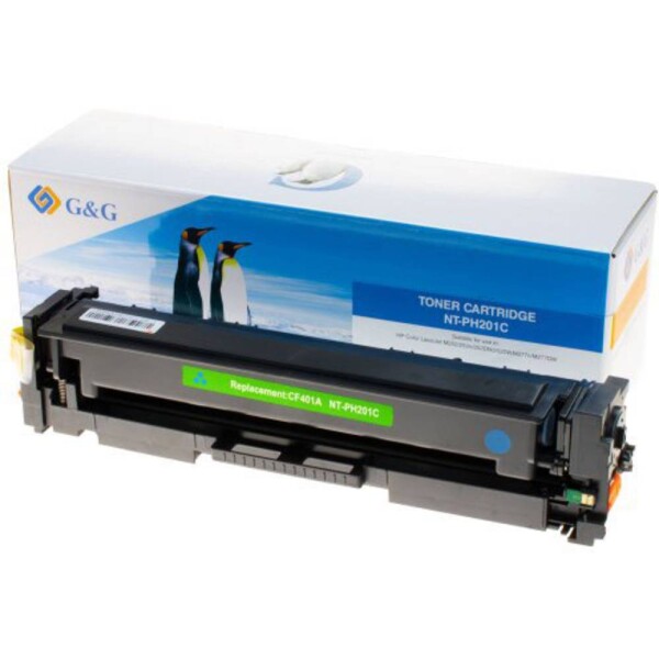 G&G toner náhradný HP 201A, CF401A zelenomodrá 1400 Seiten kompatibilná náplň do tlačiarne; 14368