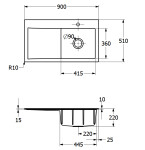 VILLEROY & BOCH VILLEROY & BOCH - Keramický drez Subway Style 50 Stone white nástavný 900 x 510 bez excentru 335101RW