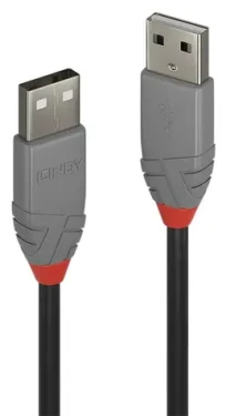 Lindy USB-A - USB-A Anthra Line 5 m čierna / Kábel / USB 2.0 / M/M (36695)