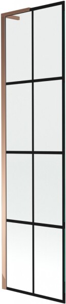 MEXEN/S - Next L vaňová zástena FIX 50 x 150, čierna vzor, ružové zlato 895-050-000-03-77-60