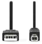 Nedis USB 2.0 kábel čierny / Kábel USB / USB-A - USB-B / k tlačiarni / 2 m (CCGL60100BK20)