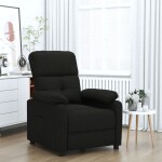 VidaXL vidaXL Fotel rozkładany, Čierny, obity tkaniną