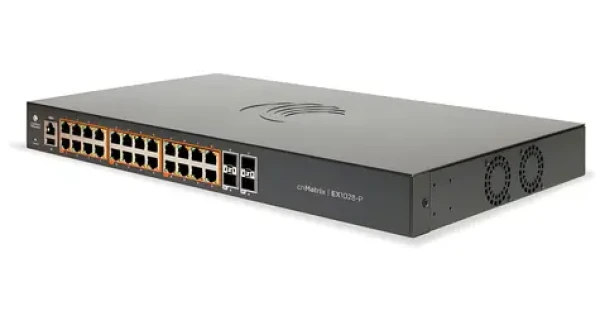 Cambium Networks cnMatrix EX1028-P / Switch / 24x RJ45 PoE+ / 4X SFP / L2/L3 Managed / 200W PoE (MX-EX1028PxA-E)