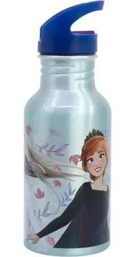 STOR Fľaša na pitie hliníková Ľadové kráľovstvo 545 ml / Fľaša na pitie / slamka / držadlo / bez BPA (81025)