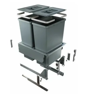 Elletipi BLOCK 2.0 35+12 L Vstavaný výsuvný odpadkový kôš / pre skrinky so šírkou 45 cm (8055060943004)