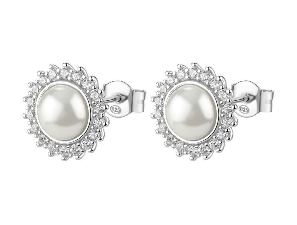 Brosway Úchvatné strieborné náušnice s perlou Fancy Infinite White FIW146