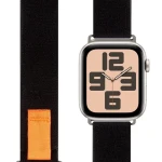 Obal:Me Textilný Remienok pre Apple Watch 42-49mm ML Black/Orange (57983126806)