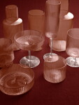 Ferm Living Vysoké sklenice Ripple Blush 480 ml – set 2 ks