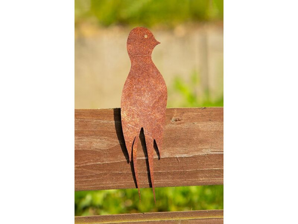 Záhradná dekorácia z cortenu Sediaca lastovička 2, 20×5 cm