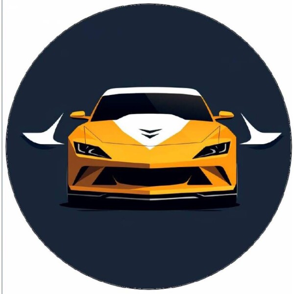 Jedlý papier športové auto žlté 19,5 cm - Pictu Hap