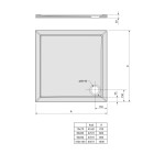 POLYSAN - KARIA sprchová vanička z liateho mramoru, štvorec 100x100cm, biela 60511