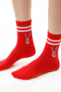 VIANOČNÉ PONOŽKY PRE ŽENY 136 Červená 38-40