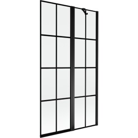 MEXEN - MIST vaňová zástena 100x150 cm 6mm f+s, čierna, dekor, pravá 8A9-100-011-70-77-P
