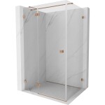 MEXEN/S - Lunar T sprchovací kút dvere krídlové ľavá 85 x 110, transparent, meď kartáčovaná 834T-085-110-65-00-L
