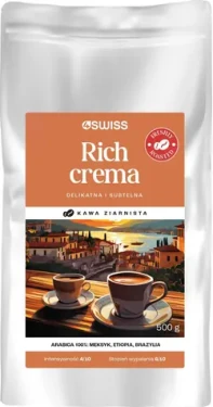 4Swiss Rich Crema 500 g / Zrnková káva / čerstvo pražená (5906496181122)