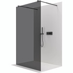 CERANO - Sprchová zástena Walk-in Onyx Duo Ľ/P - 8 mm - guľatá vzpera - čierna matná, grafitové sklo - 60x200 CER-8050BD2353