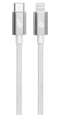 Kábel Lightning MFi - USB-C strieborný 1 m / USB-C / MFi certifikácia (AKTBXKUAMFICS1V)