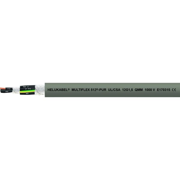 HELU 21613-1000 vedenie ťažnej reťaze M-FLEX 512-PUR UL 7 G 2.5 mm² sivá 1000 m; 21613-1000