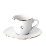 Bella Rose Šálka na espresso s podšálkou Srdiečko 90 ml