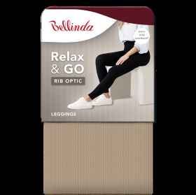 Dámske módne legíny RELAX & GO RIB OPTIC LEGGINGS - BELLINDA - taupe M