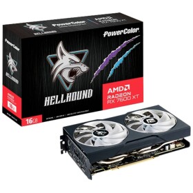 PowerColor Radeon RX 7600 XT Hellhound 16GB OC / 2029 - 2810 MHz / 16GB GDDR6 / 128-bit / 3x DP / 1x HDMI / (6+8) 650W (RX7600XT 16G-L/OC)