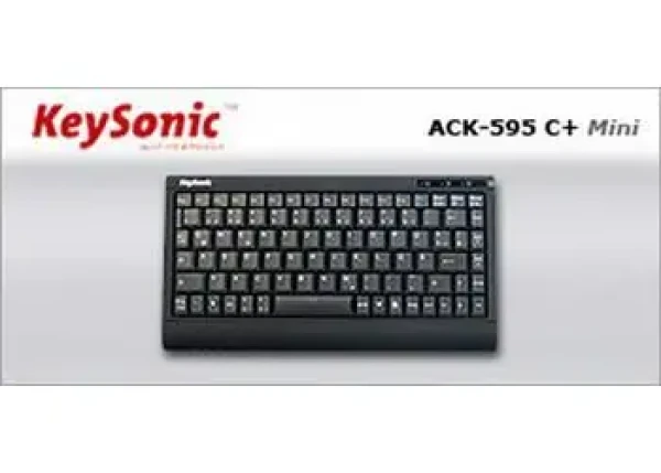Keysonic ACK-595C+ čierna / Mini klávesnica / SoftSkin / PS/2 a USB / US layout (12509)
