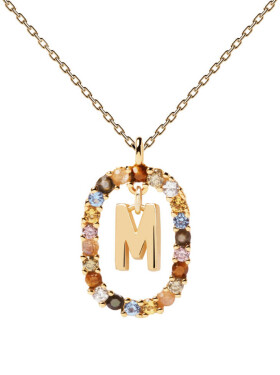 PDPAOLA Krásny pozlátený náhrdelník písmeno "M" LETTERS CO01-272-U (retiazka, prívesok)