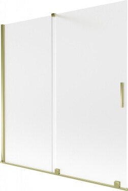 MEXEN/S - Velar dvojkrídlová posuvná vaňová zástena 160 x 150, dekor, zlatá 896-160-000-31-50