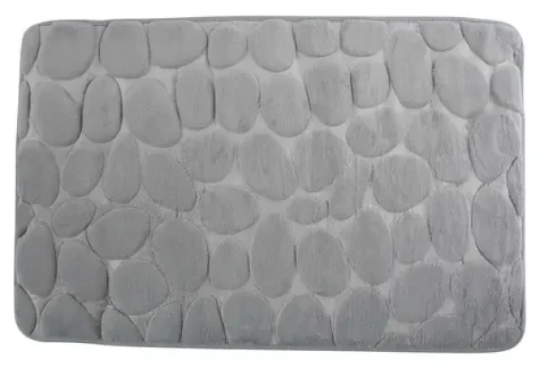 MSV Pebbles kúpeľňová predložka 50 x 80 cm šedá / PU pena / protišmyková