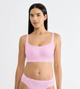 SLOGGI ZERO FEEL BLISS - čipkovaný top ako druhá koža Sloggi FLORAL PINK L