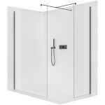 CERANO - Sprchová zástena Walk-in Onyx TL/P - 8 mm - hranatá vzpera - čierna matná, transparentné sklo - 90x30x200 CER-8050BD71999